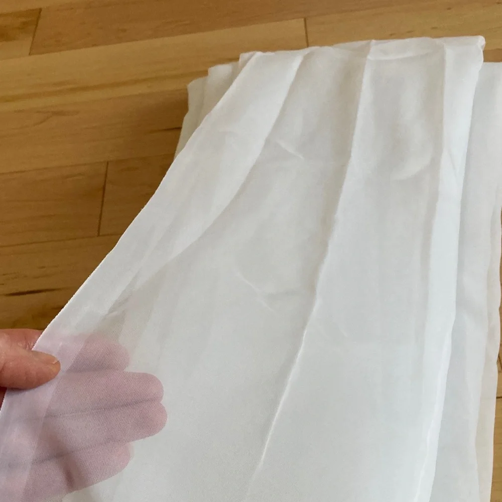 Scarf Valances (Sheer) - set of two, White, 60in wide x 216 in Length